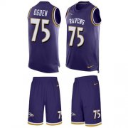 Wholesale Cheap Nike Ravens #75 Jonathan Ogden Purple Team Color Men's Stitched NFL Limited Tank Top Suit Jersey