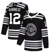 Wholesale Cheap Adidas Blackhawks #12 Alex DeBrincat Black Authentic 2019 Winter Classic Stitched Youth NHL Jersey