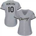 Wholesale Cheap White Sox #10 Yoan Moncada Grey Road Women's Stitched MLB Jersey