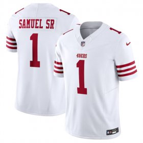 Cheap Men\'s San Francisco 49ers #1 Deebo Samuel White F.U.S.E. Vapor Untouchable Limited Football Stitched Jersey