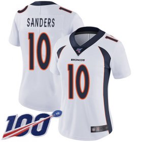 Wholesale Cheap Nike Broncos #10 Emmanuel Sanders White Women\'s Stitched NFL 100th Season Vapor Limited Jersey