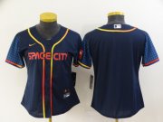 Wholesale Cheap Women's Houston Astros Blank 2022 Navy Blue City Connect Cool Base Stitched Jersey
