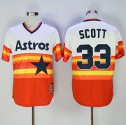 Wholesale Cheap Astros #33 Mike Scott White/Orange 1980 Turn Back The Clock Stitched MLB Jersey