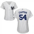 Wholesale Cheap Yankees #54 Aroldis Chapman White Strip Home Women's Stitched MLB Jersey