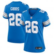Cheap Women's Detroit Lions #26 Jahmyr Gibbs Blue Stitched Jersey(Run Smaller)