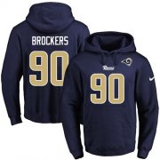 Wholesale Cheap Nike Rams #90 Michael Brockers Navy Blue Name & Number Pullover NFL Hoodie
