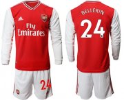 Wholesale Cheap Arsenal #24 Bellerin Red Home Long Sleeves Soccer Club Jersey