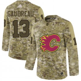 Wholesale Cheap Adidas Flames #13 Johnny Gaudreau Camo Authentic Stitched NHL Jersey