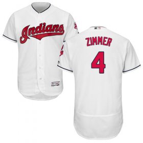 Wholesale Cheap Indians #4 Bradley Zimmer White Flexbase Authentic Collection Stitched MLB Jersey