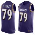 Wholesale Cheap Nike Ravens #79 Ronnie Stanley Purple Team Color Men's Stitched NFL Limited Tank Top Jersey