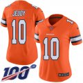 Wholesale Cheap Nike Broncos #10 Jerry Jeudy Orange Women's Stitched NFL Limited Rush 100th Season Jersey