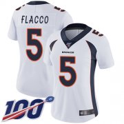 Wholesale Cheap Nike Broncos #5 Joe Flacco White Women's Stitched NFL 100th Season Vapor Limited Jersey