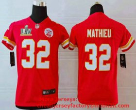 Wholesale Cheap Youth Kansas City Chiefs #32 Tyrann Mathieu Red 2021 Super Bowl LV Vapor Untouchable Stitched Nike Limited NFL Jersey