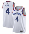 Wholesale Cheap New Yok Knicks #4 Derrick Rose White 2021-2022 City Edition Stitched Jersey