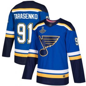 Wholesale Cheap Adidas Blues #91 Vladimir Tarasenko Blue Home Authentic Stanley Cup Champions Stitched NHL Jersey