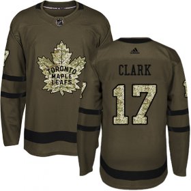 Wholesale Cheap Adidas Maple Leafs #17 Wendel Clark Green Salute to Service Stitched Youth NHL Jersey