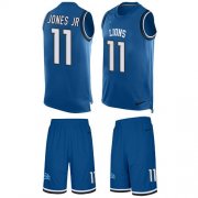 Wholesale Cheap Nike Lions #11 Marvin Jones Jr Blue Team Color Men's Stitched NFL Limited Tank Top Suit Jersey