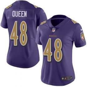 Wholesale Cheap Nike Ravens #48 Patrick Queen Purple Women\'s Stitched NFL Limited Rush Jersey