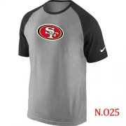 Wholesale Cheap Nike San Francisco 49ers Ash Tri Big Play Raglan NFL T-Shirt Grey/Black