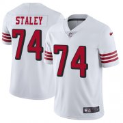 Wholesale Cheap Nike 49ers #74 Joe Staley White Rush Men's Stitched NFL Vapor Untouchable Limited Jersey