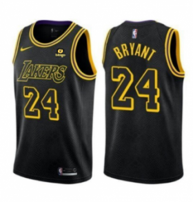 Wholesale Cheap Men\'s Los Angeles Lakers #24 Kobe Bryant Black Stitched Basketball Jersey