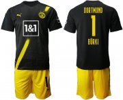 Wholesale Cheap Men 2020-2021 club Dortmund away 1 black Soccer Jerseys