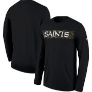 Wholesale Cheap New Orleans Saints Nike Sideline Seismic Legend Long Sleeve T-Shirt Black