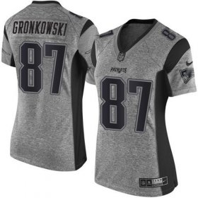 Wholesale Cheap Nike Patriots #87 Rob Gronkowski Gray Women\'s Stitched NFL Limited Gridiron Gray Jersey