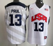 Wholesale Cheap 2012 Olympics Team USA #13 Chris Paul Revolution 30 Swingman White Jersey