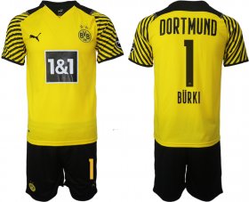 Wholesale Cheap Men 2021-2022 Club Borussia Dortmund home 1 yellow Soccer Jersey