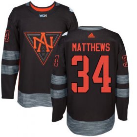 Wholesale Cheap Team North America #34 Auston Matthews Black 2016 World Cup Stitched Youth NHL Jersey