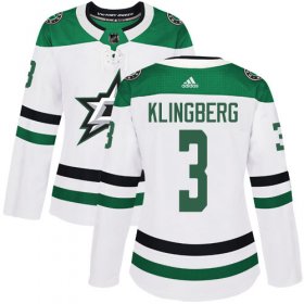Cheap Adidas Stars #3 John Klingberg White Road Authentic Women\'s Stitched NHL Jersey