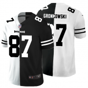 Cheap Tampa Bay Buccaneers #87 Rob Gronkowski Men's Black V White Peace Split Nike Vapor Untouchable Limited NFL Jersey