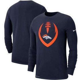 Wholesale Cheap Denver Broncos Nike Fan Gear Modern Icon Performance Long Sleeve T-Shirt Navy