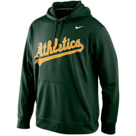 Wholesale Cheap Oakland Athletics Nike Men\'s KO Wordmark Performance Green MLB Hoodie