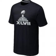 Wholesale Cheap NFL Super Bowl XLVII Logo T-Shirt Black