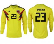 Wholesale Cheap Colombia #23 Sanchez Home Long Sleeves Soccer Country Jersey