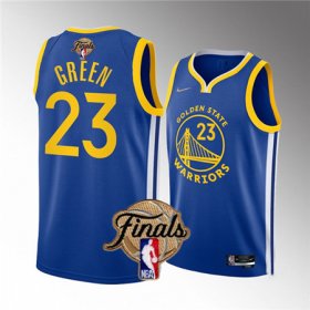 Wholesale Cheap Men\'s Golden State Warriors #23 Draymond Green 2022 Blue NBA Finals Stitched Jersey