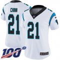Wholesale Cheap Nike Panthers #21 Jeremy Chinn White Women's Stitched NFL 100th Season Vapor Untouchable Limited Jersey