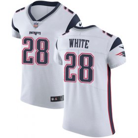 Wholesale Cheap Nike Patriots #28 James White White Men\'s Stitched NFL Vapor Untouchable Elite Jersey