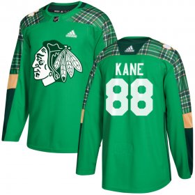 Wholesale Cheap Adidas Blackhawks #88 Patrick Kane adidas Green St. Patrick\'s Day Authentic Practice Stitched NHL Jersey