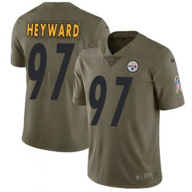 Wholesale Cheap Nike Steelers #97 Cameron Heyward Olive Men\'s Stitched NFL Limited 2017 Salute to Service Jersey