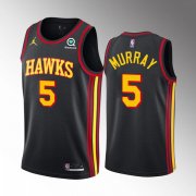 Wholesale Cheap Men's Atlanta Hawks #5 Dejounte Murray Black Stitched Jersey