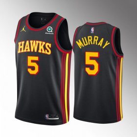 Wholesale Cheap Men\'s Atlanta Hawks #5 Dejounte Murray Black Stitched Jersey