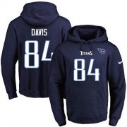 Wholesale Cheap Nike Titans #84 Corey Davis Navy Blue Name & Number Pullover NFL Hoodie