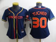 Wholesale Cheap Youth Houston Astros #30 Kyle Tucker 2022 Navy Blue City Connect Cool Base Stitched Jersey