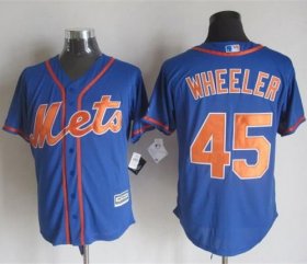 Wholesale Cheap Mets #45 Zack Wheeler Blue Alternate Home New Cool Base Stitched MLB Jersey