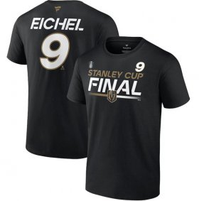 Wholesale Cheap Men\'s Vegas Golden Knights #9 Jack Eichel Black 2023 Stanley Cup Final Authentic Pro Name & Number T-Shirt