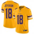 Wholesale Cheap Nike Vikings #18 Justin Jefferson Gold Men's Stitched NFL Limited Inverted Legend Jersey