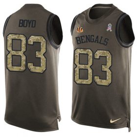 Wholesale Cheap Nike Bengals #83 Tyler Boyd Green Men\'s Stitched NFL Limited Salute To Service Tank Top Jersey